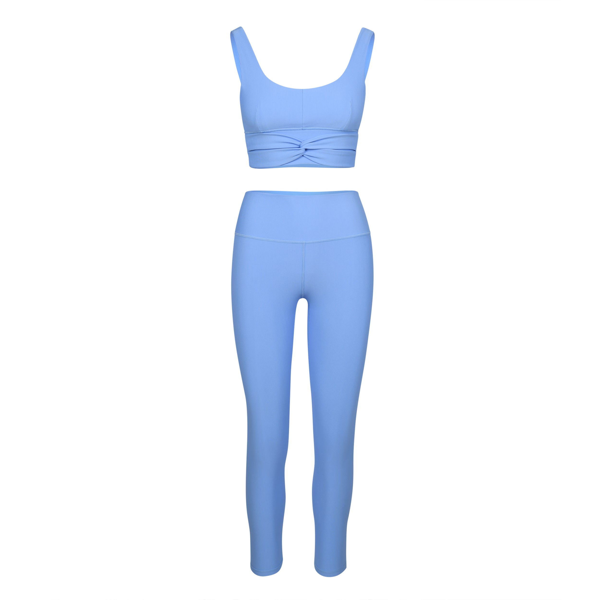 12pcs] Sports bra and high rise leggings set with pocket - blue – Pink  Vanilla