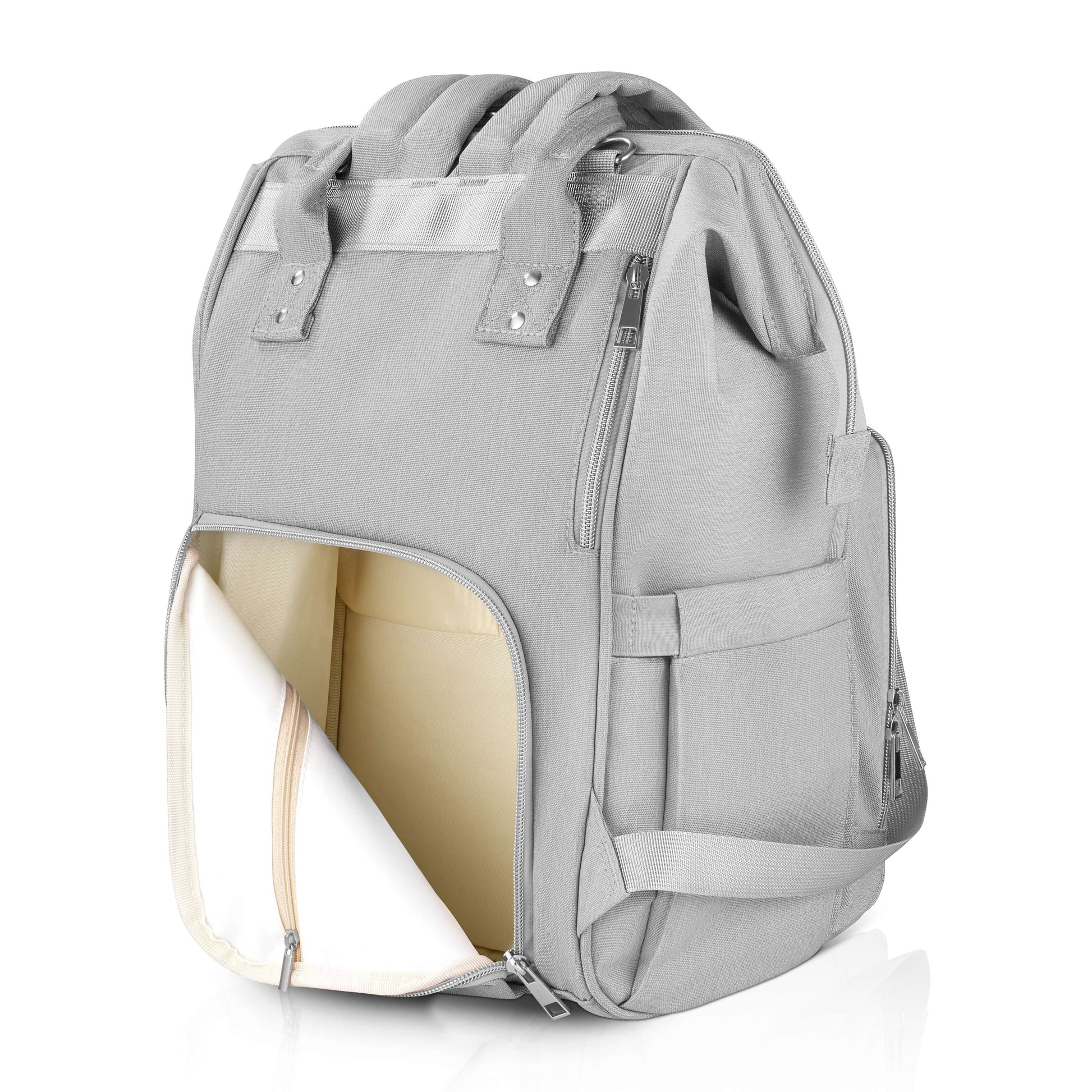 Amilliardi Diaper Bag Backpack - 2 Insulated Bottle Holders - Detachable Stroller Straps - Black Vegan Leather - Small